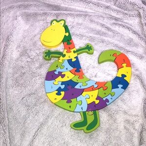 Wooden Dinosaur Alphabet Puzzle Toy